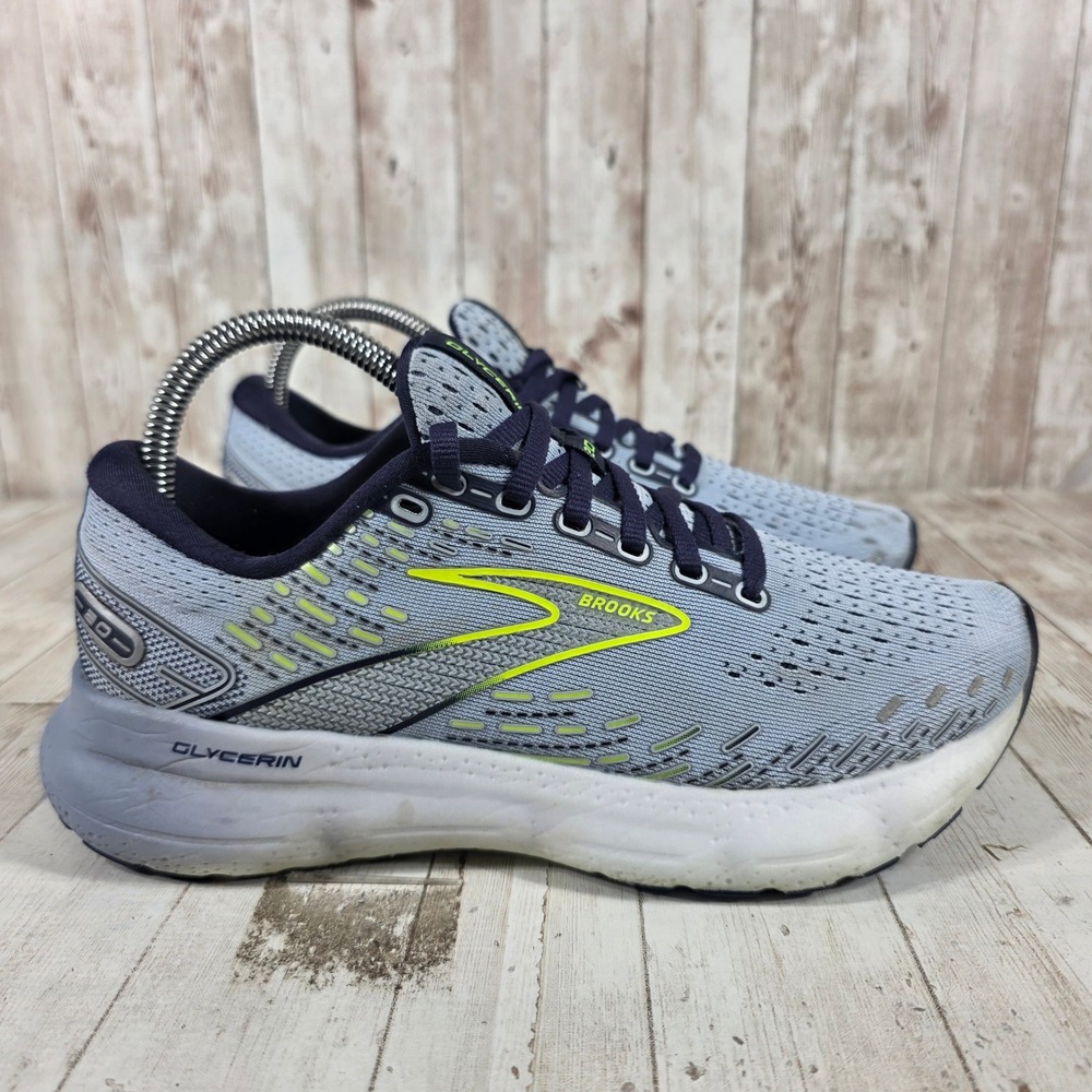 Brooks Glycerin 20 Womens Running Shoes Size 8 Blue Navy Yellow 1203691B416